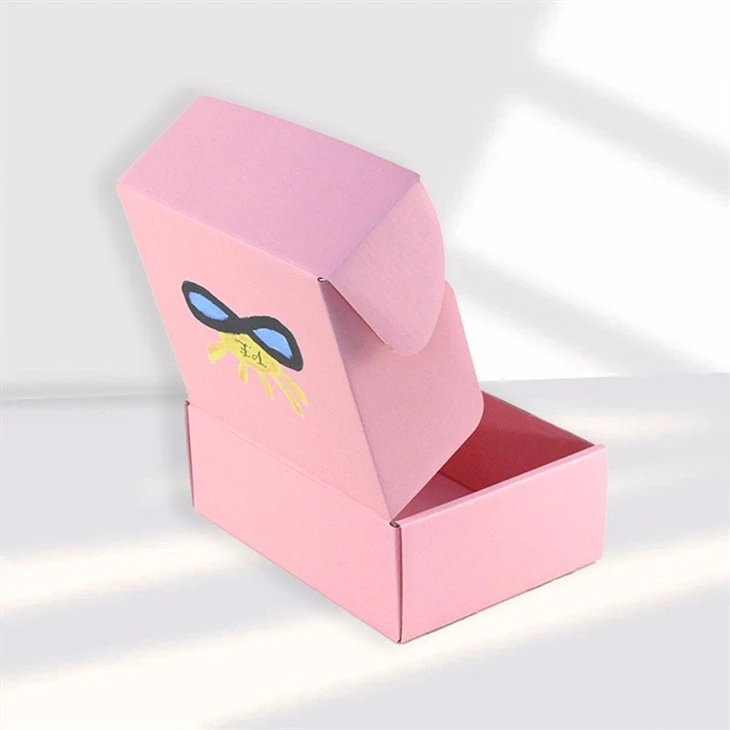 Pink Shipping Boxes Custom Logo